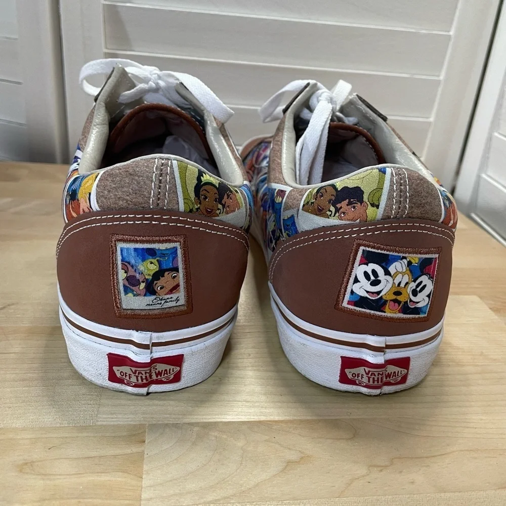 Vans x Disney Old Skool Scrapbook Brown and White Graphic Sneakers
